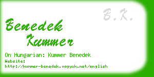 benedek kummer business card